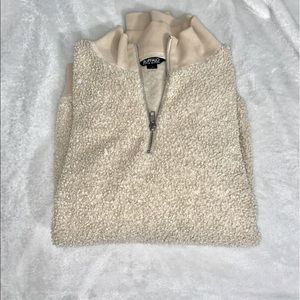 Quarter zip fuzzy sweater 🤍🤍🤍